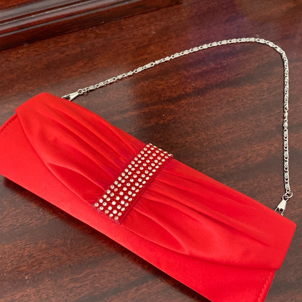 Red Satin Clutch
